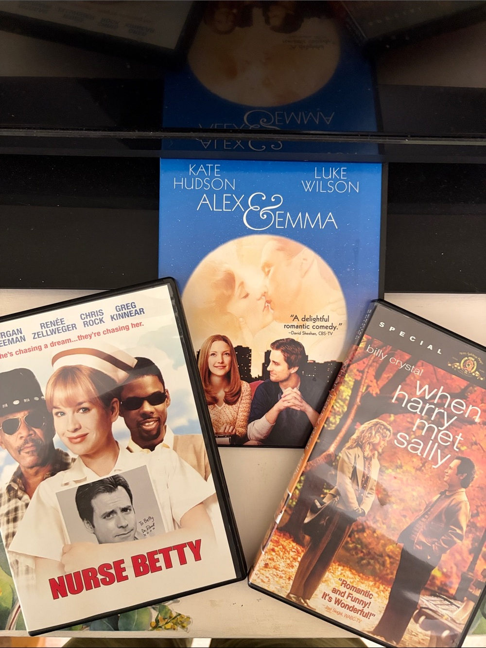 Set of 3 Romantic Comedy DVDs - Nurse Betty, When Harry Met Sally, Alex & Emma